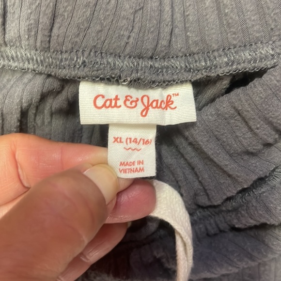 Cat & Jack Xl 14-16 Sweat Pants Ribbed Gray - Picture 2 of 2